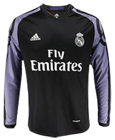 Long Sleeve Retro 16-17 Real Madrid Third Away Soccer Jersey Shirt